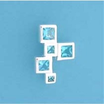 SPC BLUE SQUARE FANCY STONE PENDANT