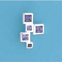 SPC PURPLE SQUARE FANCY STONE PENDANT