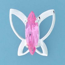 SPC 10mm PINK CZ BUTTERFLY PENDANT