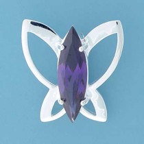 SPC 10mm PURPLE CZ BUTTERFLY PENDANT