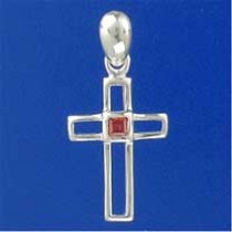 SPC SQ GARNET 22x15mm CUTOUT SQ. CROSS