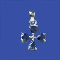 SPC BLUE CZ CLOVER PENDANTS