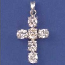 SPC 21x18mm OVAL CZ CROSS PENDANT