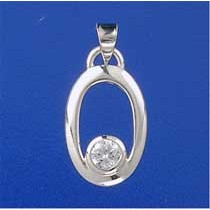 SPC OPEN OVAL PENDANT WITH WHITE CZ    =