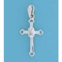 SPC RECTANGULAR CZ SET FANCY CROSS     =