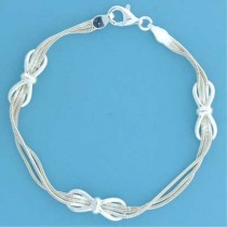 SPC 3 BOWS/3 ROW SNAKE CHAIN BRACELET  =