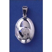 SPC RAISED CIRCLE OVAL FLOWER LOCKET   =