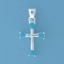 SPC 19x14mm TURQ TIPPED CROSS          =