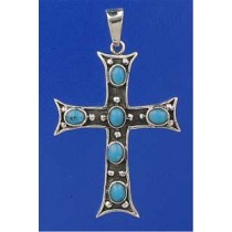 SPC 39x29mm TURQUOISE CROSS            -