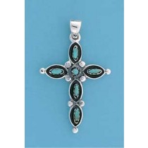 SPC 30x25mm MARQUIS TURQUOISE SET CROSS=