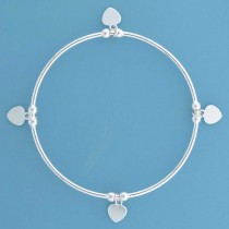 SPC 2mm WIRE 4 HEARTS SLAVE BANGLE     =