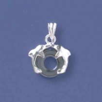 SPC 12MM DOLPHINS HOLDING STONE PENDANT-