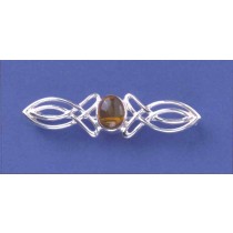 SPC 9x7 OVAL AMBER WIRE CELTIC BROOCH