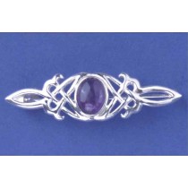 SPC 10x8 OVAL AMETHYST CELTIC BROOCH   =