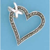 SPC 26mm MARCASITE HEART PENDANT       =