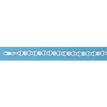 SPC CZ SET TWIST HEART LINK BRACELET