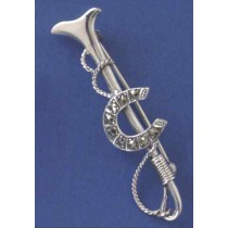 SPC MARCASITE H/SHOE AND STIRRUP BROOCH=