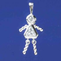 SPC CZ GIRL BEAD DOLLY PENDANT         =