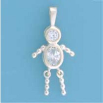 SPC CZ BOY BEAD DOLLY PENDANT          =