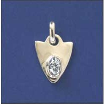 SPC OVAL CZ SET SHIELD PENDANT