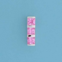SPC 3 RECT.PINK CZ CHANNEL SET PEND.