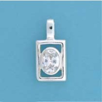 SPC OPEN SQ. OVAL CZ PENDANT