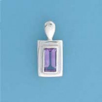 SPC 9x6mm PLAIN RUBSET AMETHYST PENDANT=