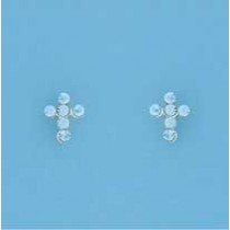SPC 8mm CRYSTAL SET CROSS STUDS-BLUE