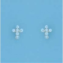 SPC 8mm CRYSTAL SET CROSS STUDS-BLUE