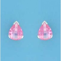 SPC CURVED TEARDROP PINK CZ STUDS      =