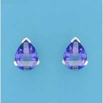 SPC CURVED TEARDROP VIOLET CZ STUDS    =
