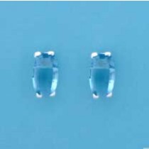 SPC CURVED OVAL BLUE FACETED STUDS