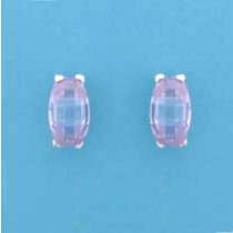 SPC CURVED OVAL LAVENDER FACETED STUDS