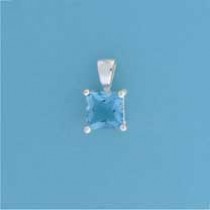 SPC 6mm CLAW SET SQUARE PENDANT-BLUE   =