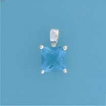 SPC 8mm CLAW SET SQUARE PENDANT-BLUE   =