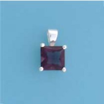 SPC 8mm CLAW SET SQUARE PENDANT-PURPLE =