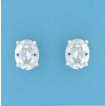 SPC 10x8mm OVAL CZ CLAW SET STUD       =