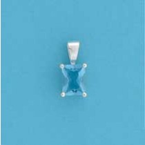 SPC 8x6mm CLAW SET RECT.PENDANT-BLUE   =