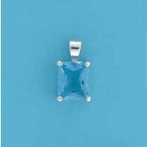 SPC 10x8mm CLAW SET RECT.PENDANT-BLUE  =