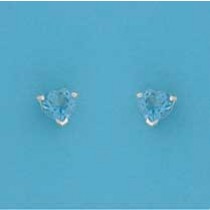 SPC 6mm CLAW SET HEART STUD-BLUE       =