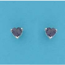 SPC 6mm CLAW SET HEART STUD-PURPLE     =