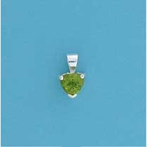 SPC 6mm CLAW SET HEART.PENDANT-GREEN   =