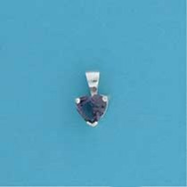 SPC 6mm CLAW SET HEART.PENDANT-PURPLE  =