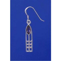 SPC RM PURPLE STONE DROP EARRINGS      =