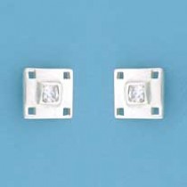 SPC SQ.CZ RM STYLE STUD EARRINGS       =