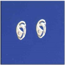 SPC CZ SET FANCY CUTOUT OVAL STUDS