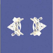 SPC 3 CZ FANCY STUD EARRINGS