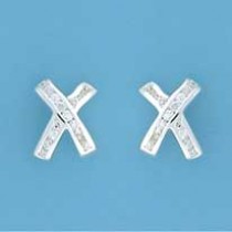 SPC CHANNEL SET 12mm CZ CROSS STUDS    =