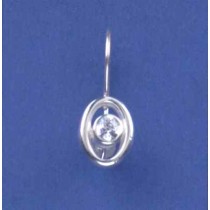 SPC 11x9 SIL OVAL/5mm CZ SAFE/WIRE DROPS