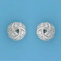SPC CZ SET WOOL KNOT STUDS